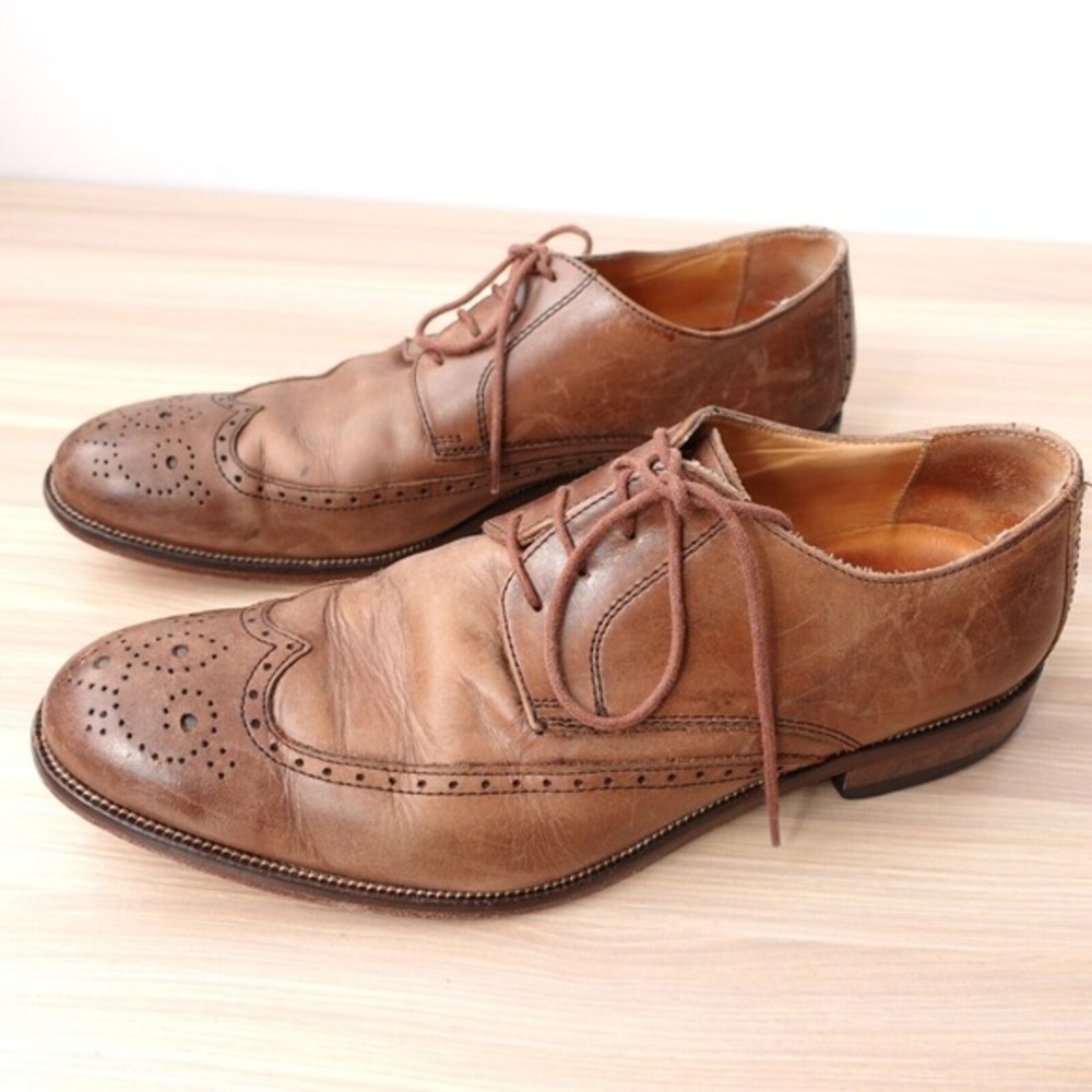Classic Brown Derby Shoes Mens 9 Tan Leather Wing‎ Tip Brogues 42 Formal BATA